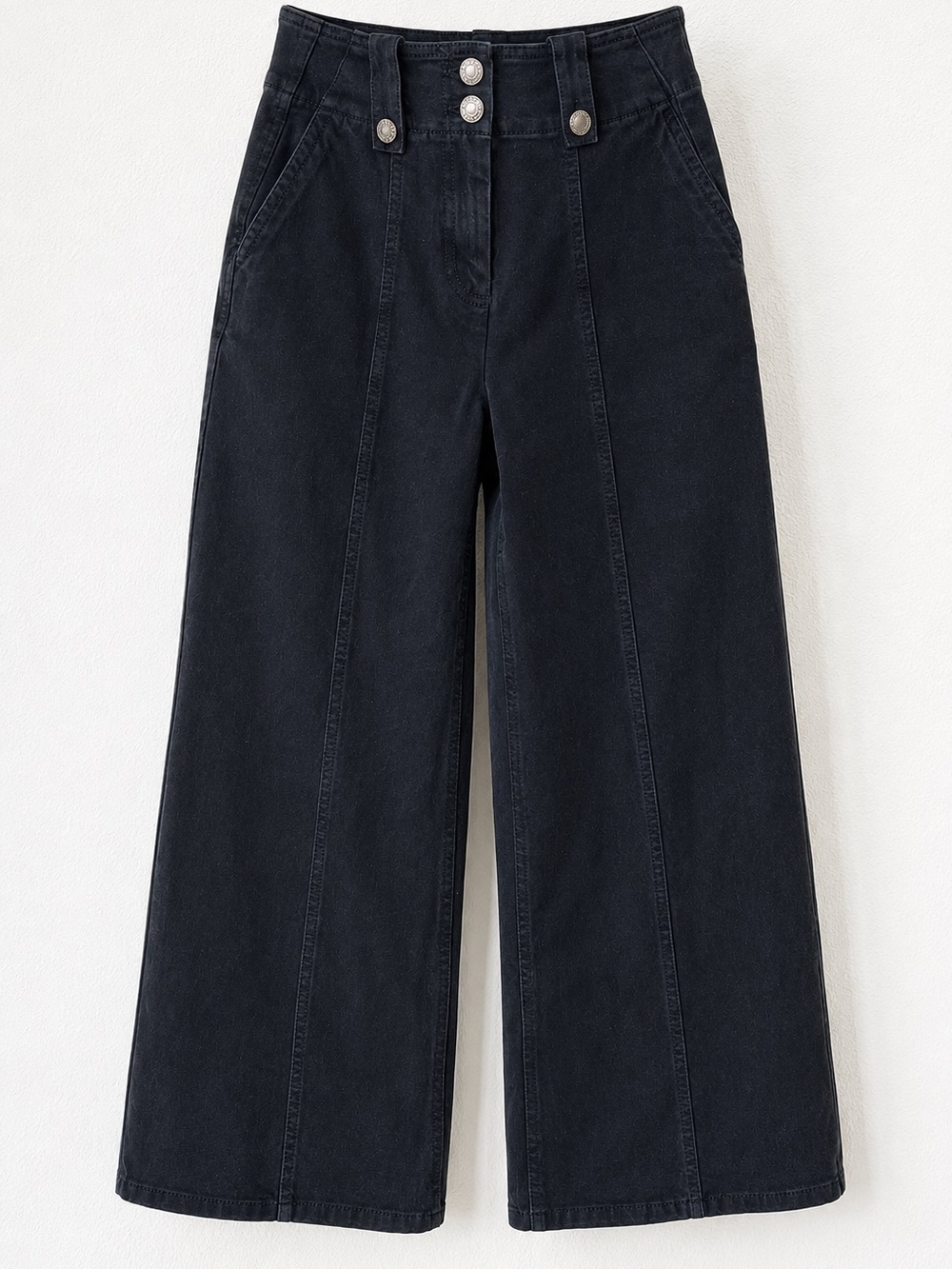 Derek Lam 10 Crosby Navy Wide-Leg High-Rise Pants – XS